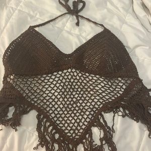 crocheted triangle top